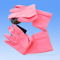 Rubber Latex House Cleaning Gloves, Cotton Lining and Anatomical Design